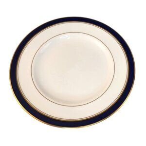 Royal Worcester Howard Bone China Salad Lunch Plate Navy Blue Gold Trim 1982 Eng